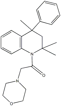 2,2,4-trimethyl-1-(4-morpholinylacetyl)-4-phenyl-1,2,3,4-tetrahydroquinoline Struktur