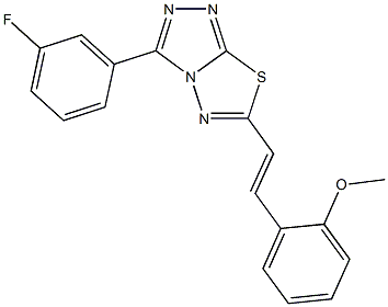 2-{2-[3-(3-fluorophenyl)[1,2,4]triazolo[3,4-b][1,3,4]thiadiazol-6-yl]vinyl}phenyl methyl ether Struktur