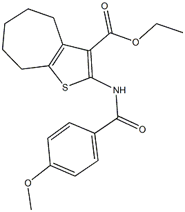 ethyl 2-[(4-methoxybenzoyl)amino]-5,6,7,8-tetrahydro-4H-cyclohepta[b]thiophene-3-carboxylate Struktur