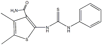 2-[(anilinocarbothioyl)amino]-4,5-dimethylthiophene-3-carboxamide Struktur