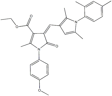 ethyl 4-{[1-(2,4-dimethylphenyl)-2,5-dimethyl-1H-pyrrol-3-yl]methylene}-1-(4-methoxyphenyl)-2-methyl-5-oxo-4,5-dihydro-1H-pyrrole-3-carboxylate Struktur