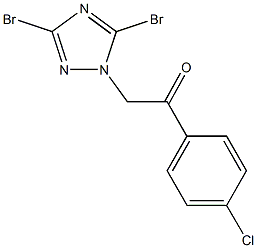 1-(4-chlorophenyl)-2-(3,5-dibromo-1H-1,2,4-triazol-1-yl)ethanone Struktur