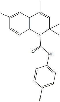 N-(4-fluorophenyl)-2,2,4,6-tetramethyl-1(2H)-quinolinecarboxamide Struktur