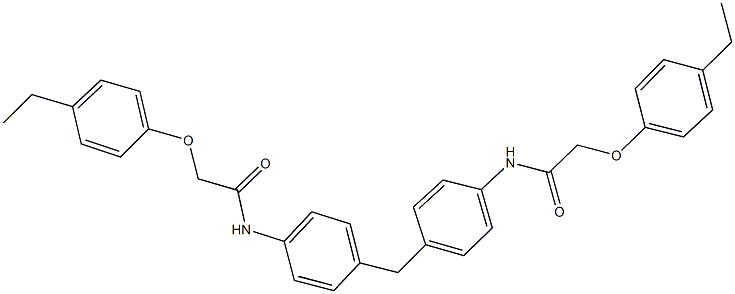 2-(4-ethylphenoxy)-N-[4-(4-{[(4-ethylphenoxy)acetyl]amino}benzyl)phenyl]acetamide Struktur