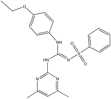 N-[[(4,6-dimethyl-2-pyrimidinyl)amino](4-ethoxyanilino)methylene]benzenesulfonamide Struktur