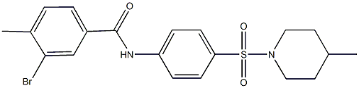 3-bromo-4-methyl-N-{4-[(4-methylpiperidin-1-yl)sulfonyl]phenyl}benzamide Struktur