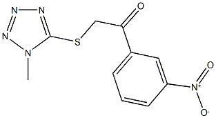 1-{3-nitrophenyl}-2-[(1-methyl-1H-tetraazol-5-yl)sulfanyl]ethanone Struktur