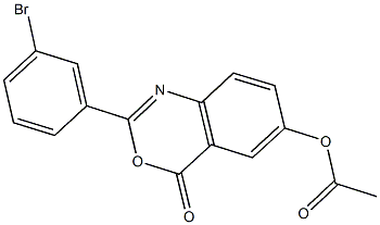 2-(3-bromophenyl)-4-oxo-4H-3,1-benzoxazin-6-yl acetate Struktur