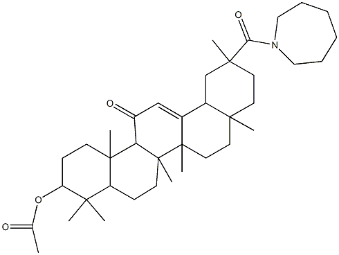 29-(1-azepanyl)-11,29-dioxoolean-12-en-3-yl acetate Struktur