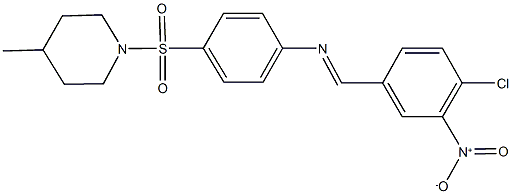 1-{[4-({4-chloro-3-nitrobenzylidene}amino)phenyl]sulfonyl}-4-methylpiperidine Struktur