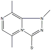 1,5,8-trimethyl-1H-[1,2,4]triazolo[4,3-a]pyrazin-4-ium-3-thiolate Struktur