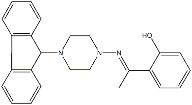 2-{N-[4-(9H-fluoren-9-yl)-1-piperazinyl]ethanimidoyl}phenol Struktur