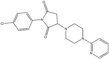 1-(4-chlorophenyl)-3-[4-(2-pyridinyl)-1-piperazinyl]-2,5-pyrrolidinedione Struktur