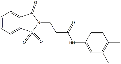 N-(3,4-dimethylphenyl)-3-(1,1-dioxido-3-oxo-1,2-benzisothiazol-2(3H)-yl)propanamide Struktur