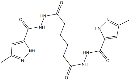 3-methyl-N'-(6-{2-[(3-methyl-1H-pyrazol-5-yl)carbonyl]hydrazino}-6-oxohexanoyl)-1H-pyrazole-5-carbohydrazide Struktur