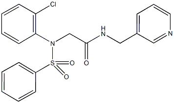 2-[2-chloro(phenylsulfonyl)anilino]-N-(3-pyridinylmethyl)acetamide Struktur