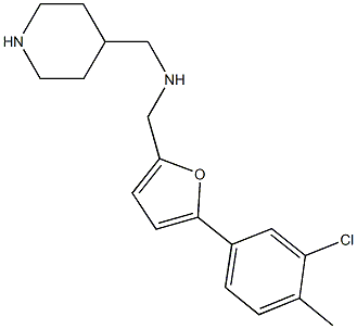 N-{[5-(3-chloro-4-methylphenyl)-2-furyl]methyl}-N-(4-piperidinylmethyl)amine Struktur