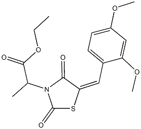 ethyl 2-[5-(2,4-dimethoxybenzylidene)-2,4-dioxo-1,3-thiazolidin-3-yl]propanoate Struktur