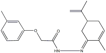 N'-(5-isopropenyl-2-methylcyclohex-2-en-1-ylidene)-2-(3-methylphenoxy)acetohydrazide Struktur