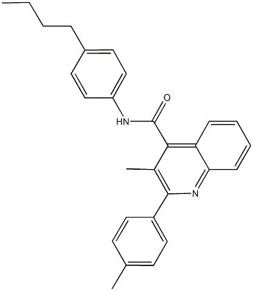 N-(4-butylphenyl)-3-methyl-2-(4-methylphenyl)-4-quinolinecarboxamide Struktur