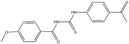 N-(4-acetylphenyl)-N'-(4-methoxybenzoyl)thiourea Struktur