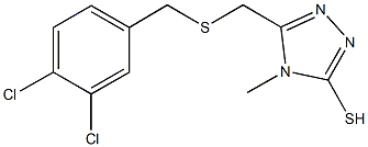 5-{[(3,4-dichlorobenzyl)sulfanyl]methyl}-4-methyl-4H-1,2,4-triazol-3-yl hydrosulfide Struktur