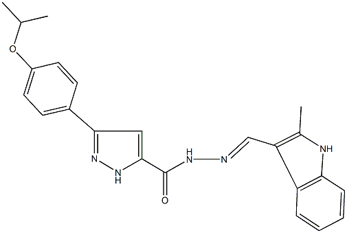 3-(4-isopropoxyphenyl)-N'-[(2-methyl-1H-indol-3-yl)methylene]-1H-pyrazole-5-carbohydrazide Struktur