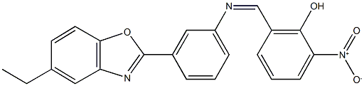 2-({[3-(5-ethyl-1,3-benzoxazol-2-yl)phenyl]imino}methyl)-6-nitrophenol Struktur