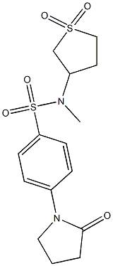 N-(1,1-dioxidotetrahydro-3-thienyl)-N-methyl-4-(2-oxo-1-pyrrolidinyl)benzenesulfonamide Struktur