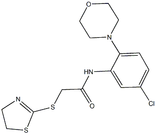 N-[5-chloro-2-(4-morpholinyl)phenyl]-2-(4,5-dihydro-1,3-thiazol-2-ylsulfanyl)acetamide Struktur