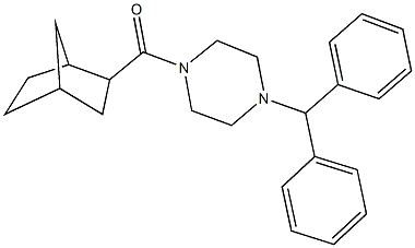 1-benzhydryl-4-(bicyclo[2.2.1]hept-2-ylcarbonyl)piperazine Struktur