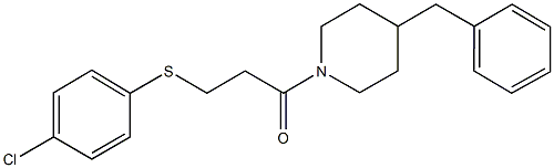 4-benzyl-1-{3-[(4-chlorophenyl)sulfanyl]propanoyl}piperidine Struktur