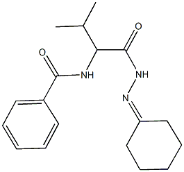 N-{1-[(2-cyclohexylidenehydrazino)carbonyl]-2-methylpropyl}benzamide Struktur