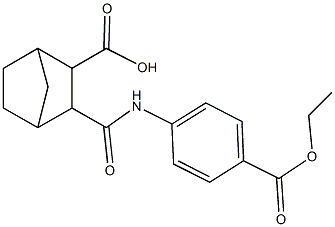 3-{[4-(ethoxycarbonyl)anilino]carbonyl}bicyclo[2.2.1]heptane-2-carboxylic acid Struktur