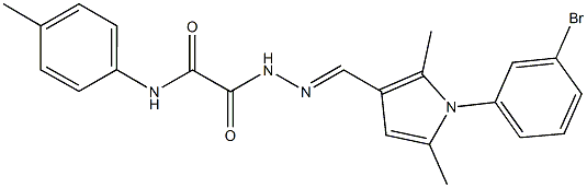 2-(2-{[1-(3-bromophenyl)-2,5-dimethyl-1H-pyrrol-3-yl]methylene}hydrazino)-N-(4-methylphenyl)-2-oxoacetamide Struktur