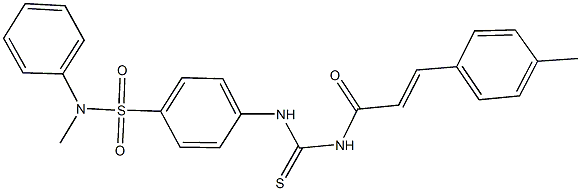 N-methyl-4-[({[3-(4-methylphenyl)acryloyl]amino}carbothioyl)amino]-N-phenylbenzenesulfonamide Struktur