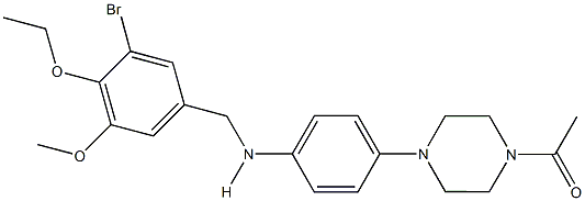 N-[4-(4-acetyl-1-piperazinyl)phenyl]-N-(3-bromo-4-ethoxy-5-methoxybenzyl)amine Struktur