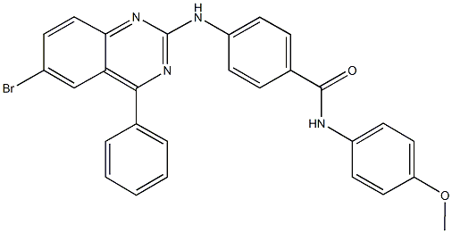 4-[(6-bromo-4-phenylquinazolin-2-yl)amino]-N-[4-(methyloxy)phenyl]benzamide Struktur