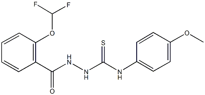 2-[2-(difluoromethoxy)benzoyl]-N-(4-methoxyphenyl)hydrazinecarbothioamide Struktur