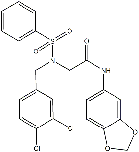 N-(1,3-benzodioxol-5-yl)-2-[(3,4-dichlorobenzyl)(phenylsulfonyl)amino]acetamide Struktur