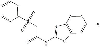 N-(6-bromo-1,3-benzothiazol-2-yl)-2-(phenylsulfonyl)acetamide Struktur