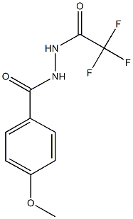 2,2,2-trifluoro-N'-(4-methoxybenzoyl)acetohydrazide Struktur