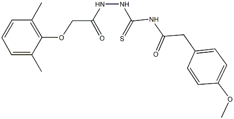 N-({2-[(2,6-dimethylphenoxy)acetyl]hydrazino}carbothioyl)-2-(4-methoxyphenyl)acetamide Struktur