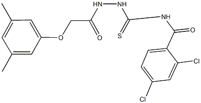 2,4-dichloro-N-({2-[(3,5-dimethylphenoxy)acetyl]hydrazino}carbothioyl)benzamide Struktur