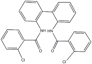 2-chloro-N-{2'-[(2-chlorobenzoyl)amino][1,1'-biphenyl]-2-yl}benzamide Struktur