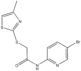 N-(5-bromo-2-pyridinyl)-2-[(4-methyl-1,3-thiazol-2-yl)sulfanyl]acetamide Struktur