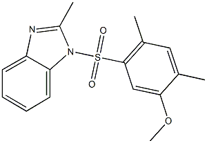 2,4-dimethyl-5-[(2-methyl-1H-benzimidazol-1-yl)sulfonyl]phenyl methyl ether Struktur