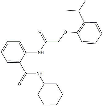 N-cyclohexyl-2-{[(2-isopropylphenoxy)acetyl]amino}benzamide Struktur