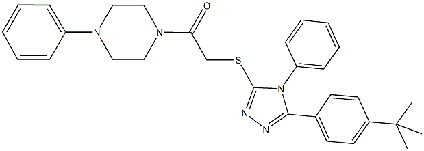 5-(4-tert-butylphenyl)-4-phenyl-4H-1,2,4-triazol-3-yl 2-oxo-2-(4-phenyl-1-piperazinyl)ethyl sulfide Struktur