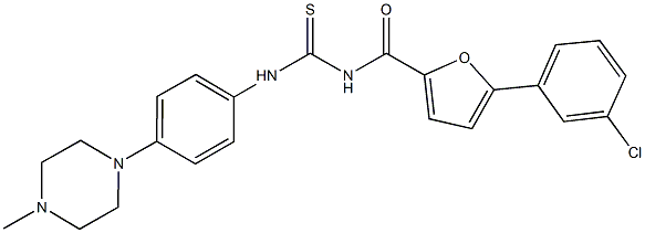 N-[5-(3-chlorophenyl)-2-furoyl]-N'-[4-(4-methyl-1-piperazinyl)phenyl]thiourea Struktur